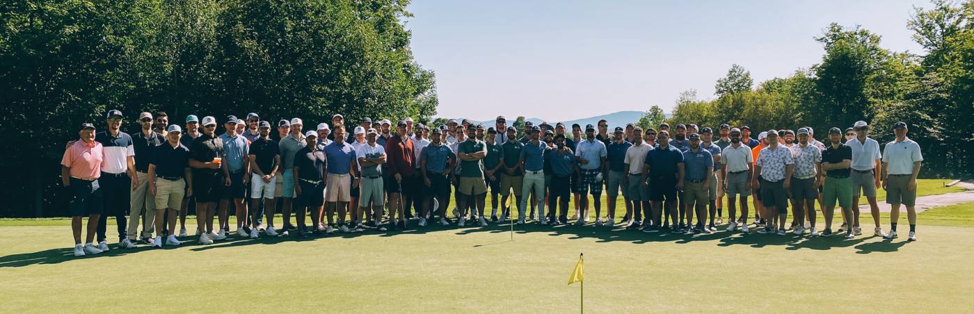 The field lined up on the course