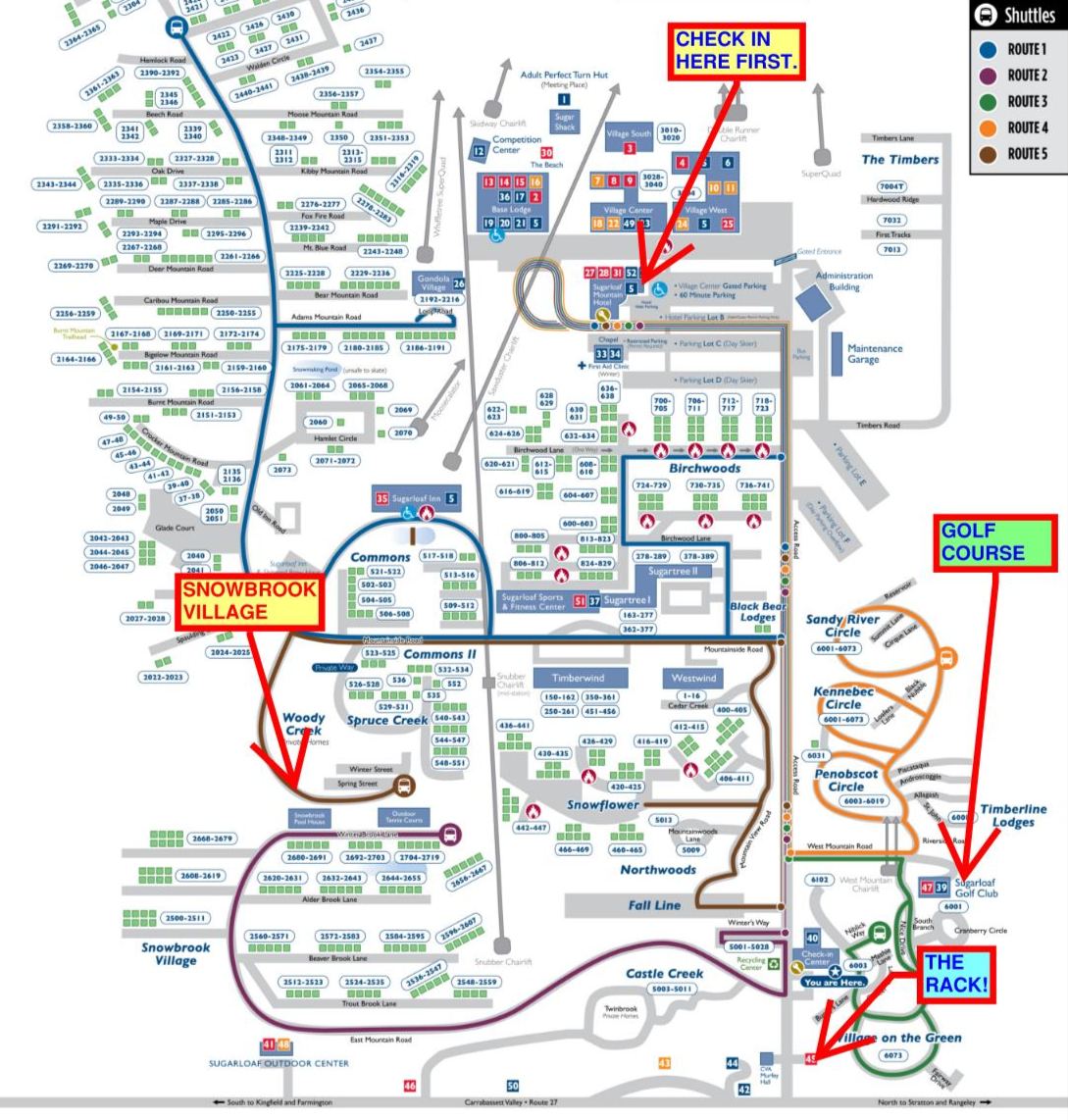 Sugarloaf resort map